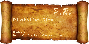 Pinthoffer Rita névjegykártya